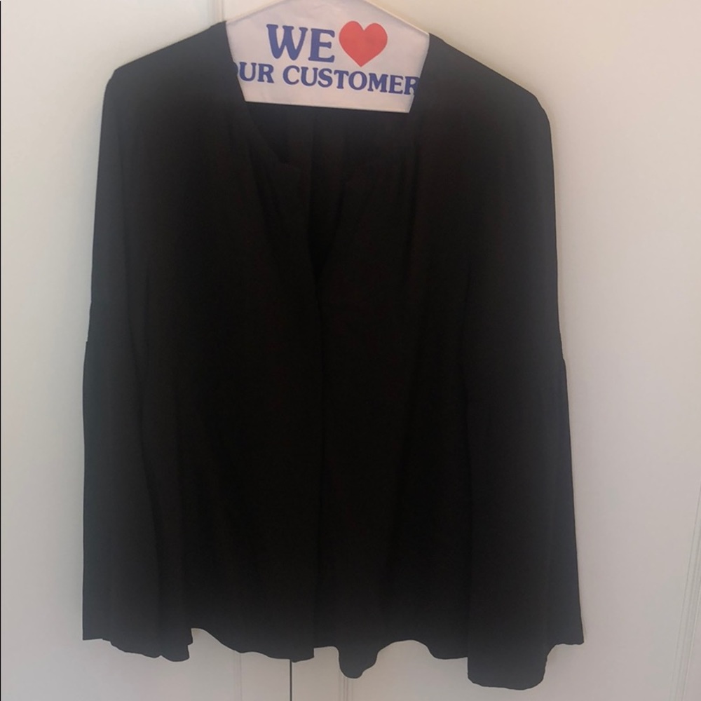 Black ecru silk top